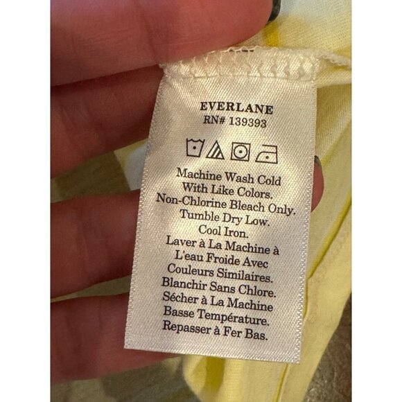 Everlane Yellow Striped Short Sleeve The Organic Cotton Crew Neck T‎ Shirt L NWT - Picture 10 of 11